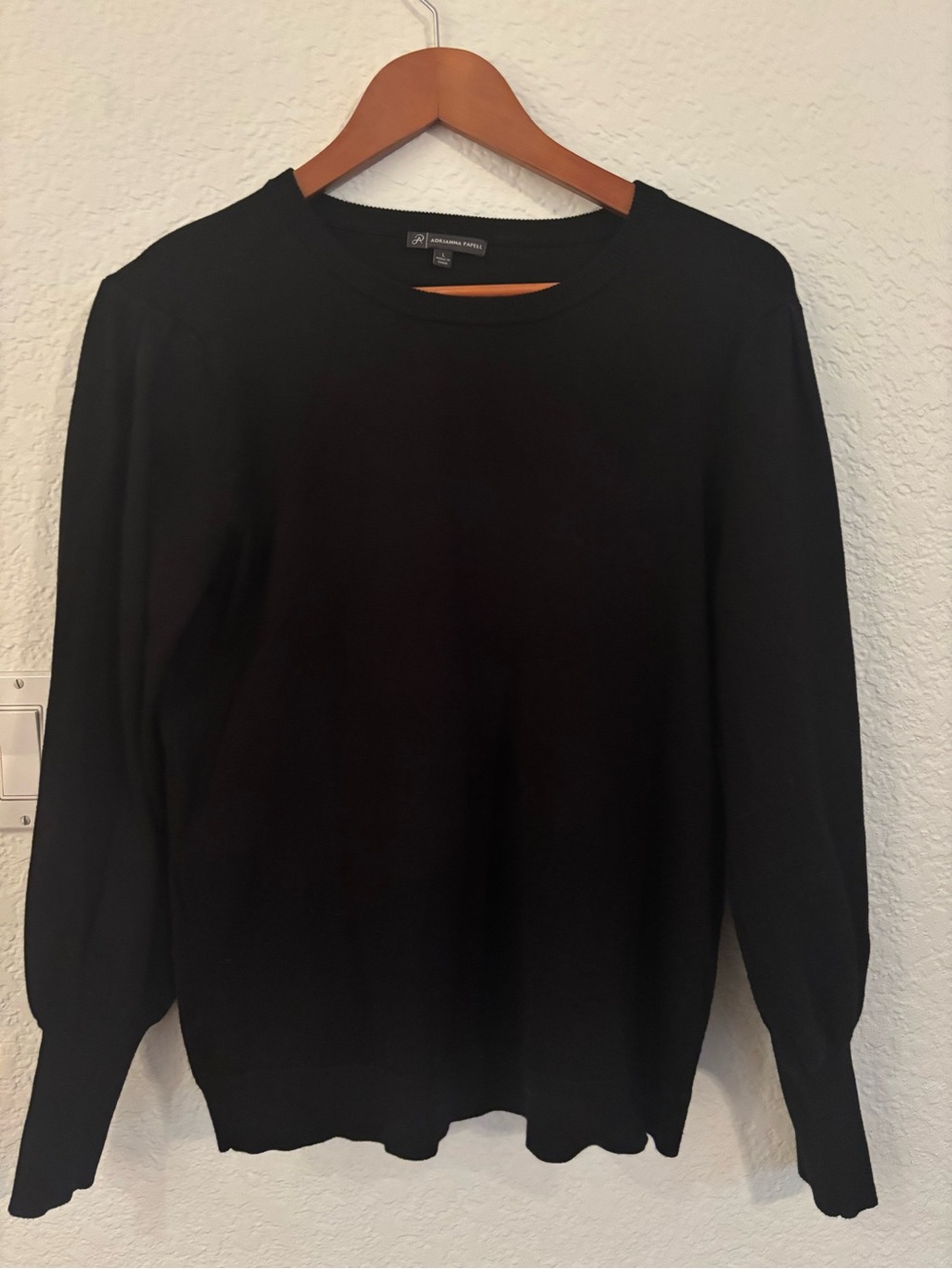 Adrianna Papell Black Crewneck Sweater